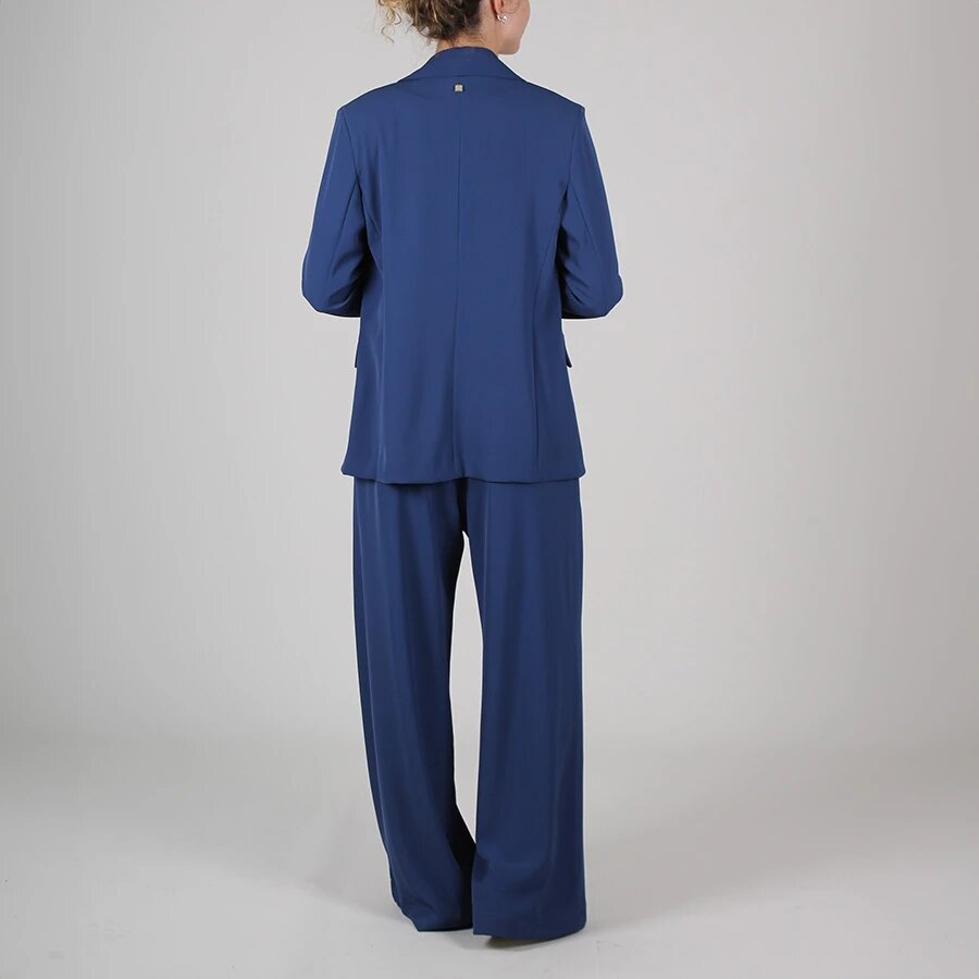 Damenhose mit weitem Bein und hoher Taille