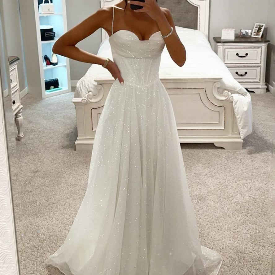 Damen-Abendkleid maxi spaghettiträger