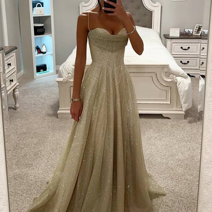 Damen-Abendkleid maxi spaghettiträger