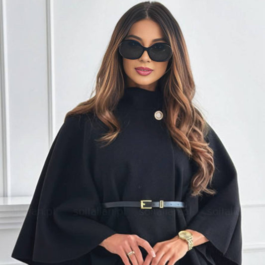 Damen Poncho Jacke | Gürtel