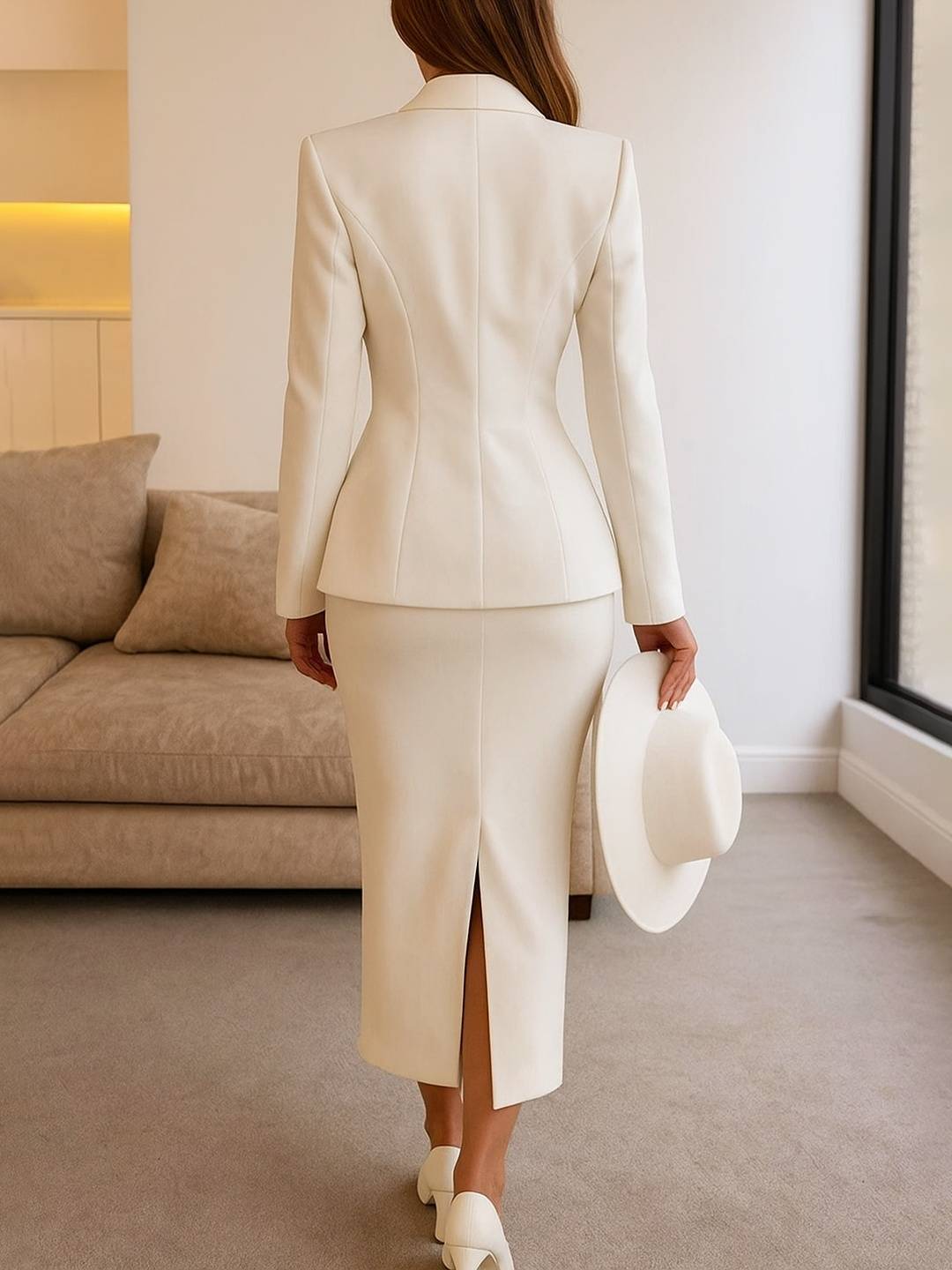 Zweiteiliges Blazer-Rock-Set für Damen