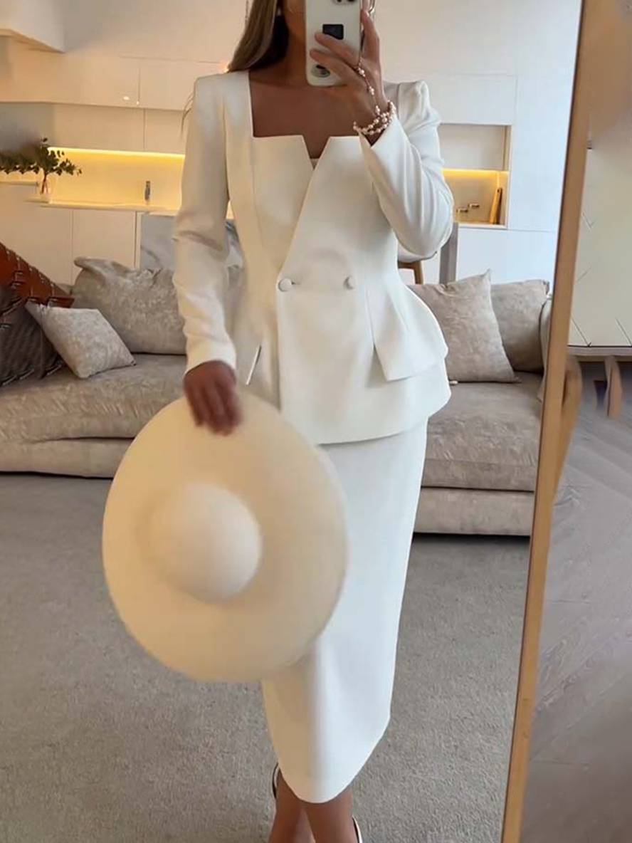 Zweiteiliges Blazer-Rock-Set für Damen