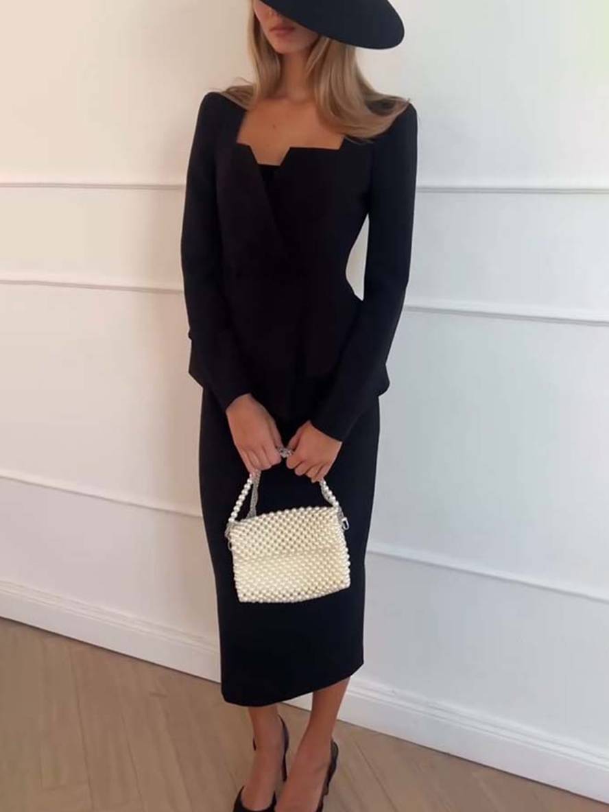 Zweiteiliges Blazer-Rock-Set für Damen