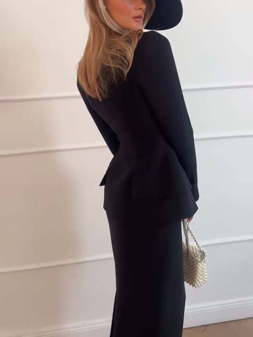 Zweiteiliges Blazer-Rock-Set für Damen