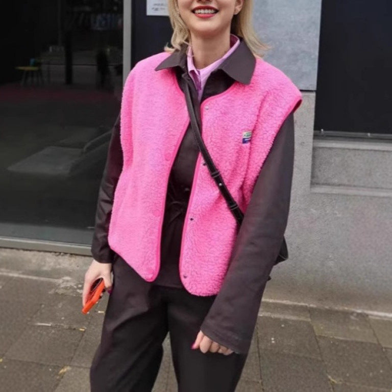 Damen-Wollweste mit Knöpfen