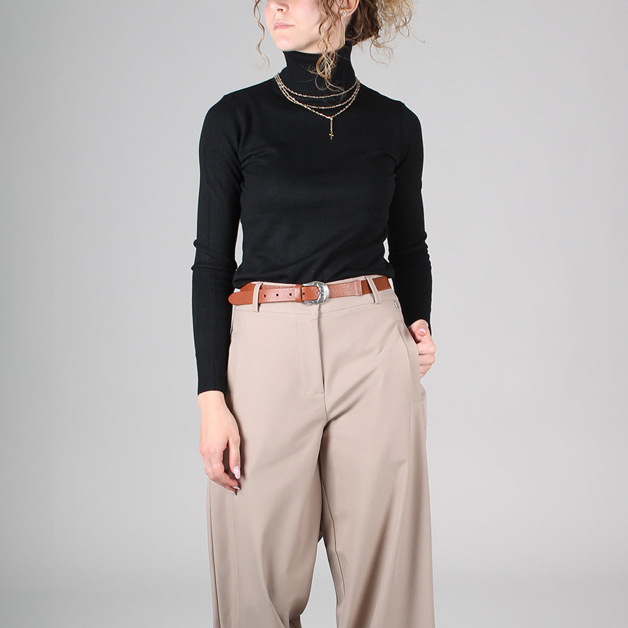 Stretch-Rollkragenpullover für Damen aus Viskose