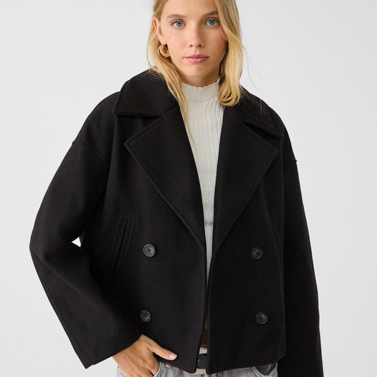 Damen kurze Double-Breasted Jacke