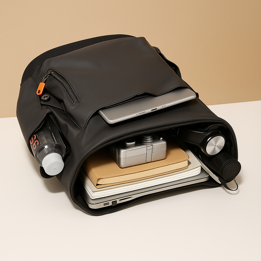 Wasserdichter Laptop-Rucksack für Herren aus PU-Leder